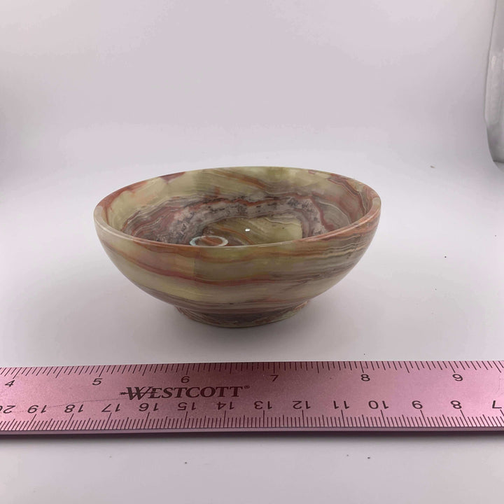 Banded Calcite / Green Onyx Bowls - 4"