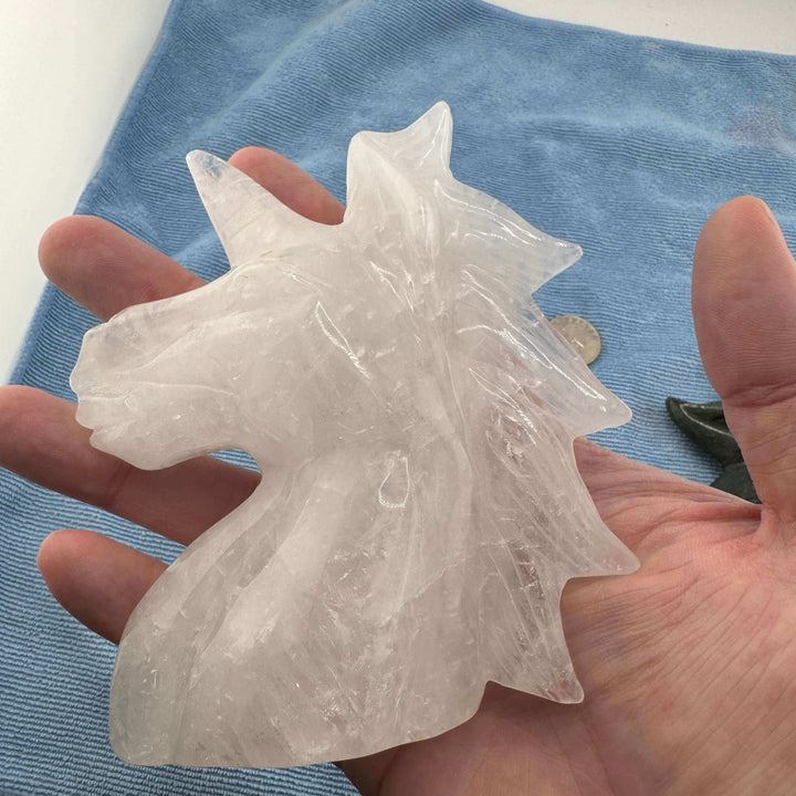 Natural Crystal Unicorn Carving