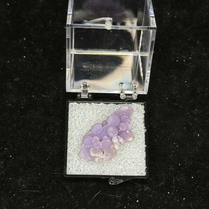 Amethystine Spherical Quartz ‘Grape Agate’ thumbnail in Perky box - Indonesia