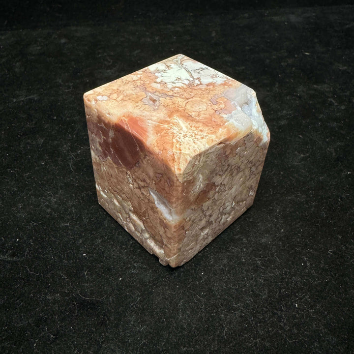 Cotton Candy / Pink Flower Agate Polished Cube