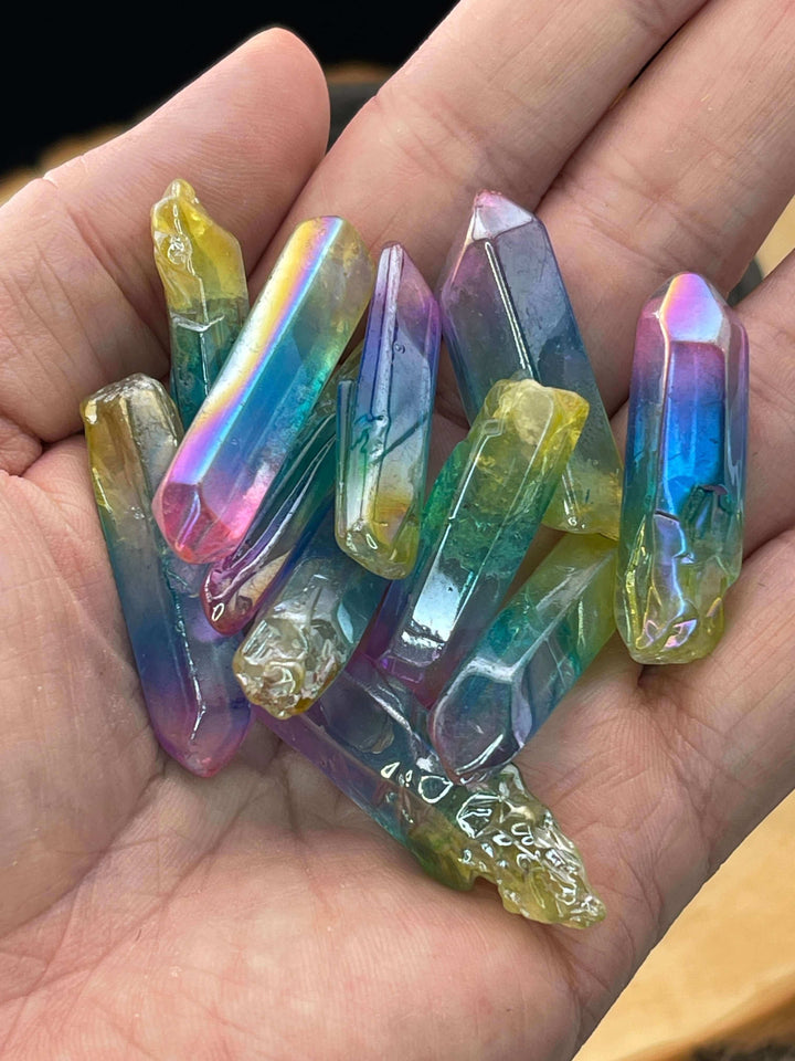 Rainbow Aura Quartz Point -1pc (Undrilled)