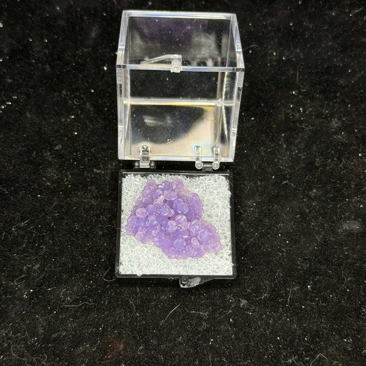 Amethystine Spherical Quartz ‘Grape Agate’ thumbnail in Perky box - Indonesia