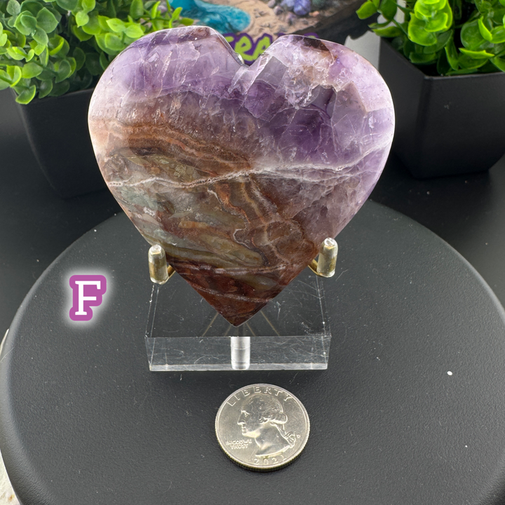 Amethyst Agate Heart Carving