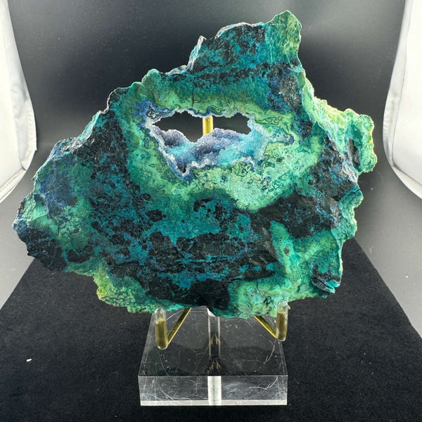 Shattuckite w/ Chrysocolla Malachite and Quartz - Mexico