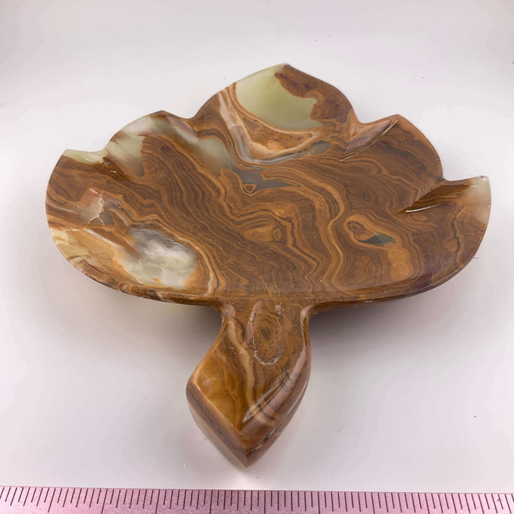 Banded Calcite / Green Onyx Leaf Plates