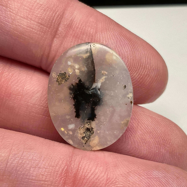 White Dendritic Opal Cabochons