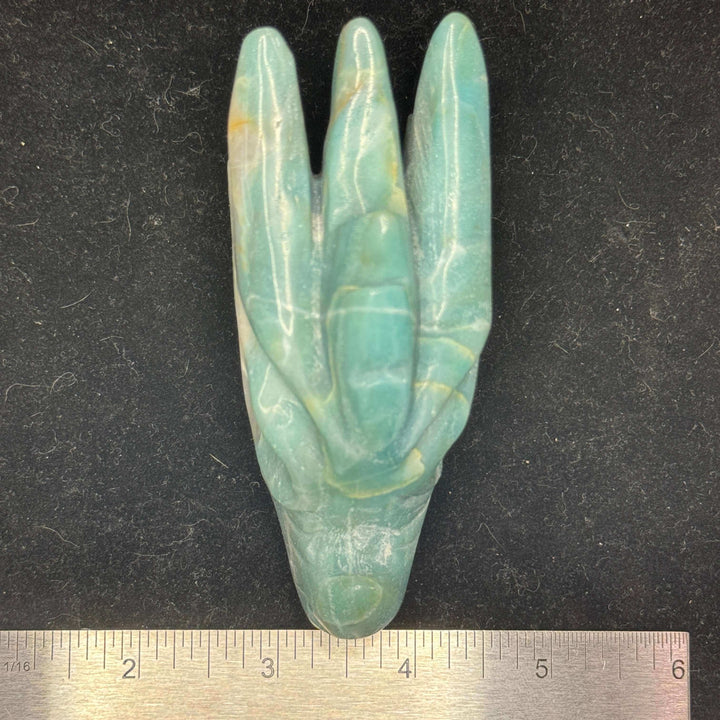 Caribbean Calcite Polished Dragon Head Carving