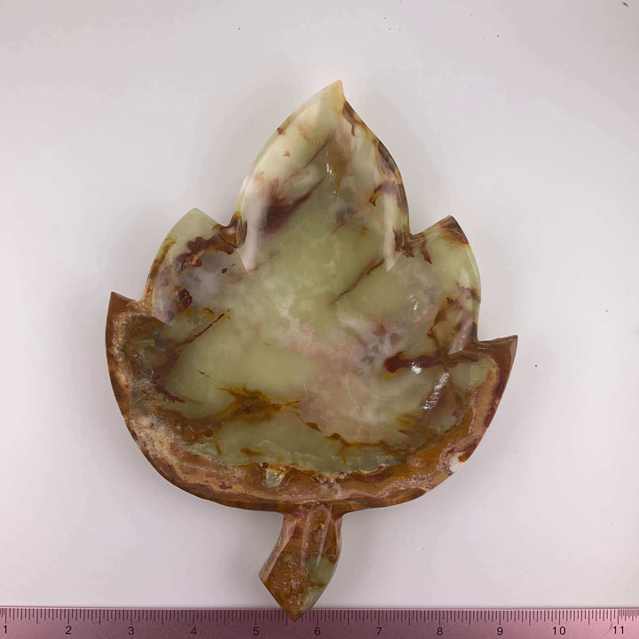 Banded Calcite / Green Onyx Leaf Plates