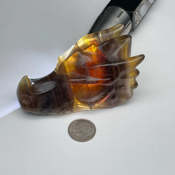 Dragon Head Crystal Carving - 3 inch