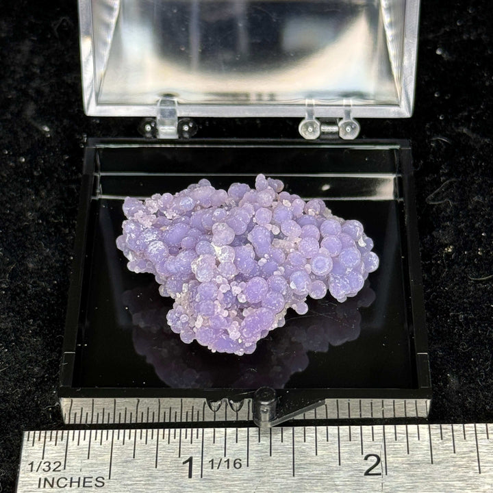 Amethystine Spherical Quartz ‘Grape Agate’ thumbnail in Large Perky box - Indonesia