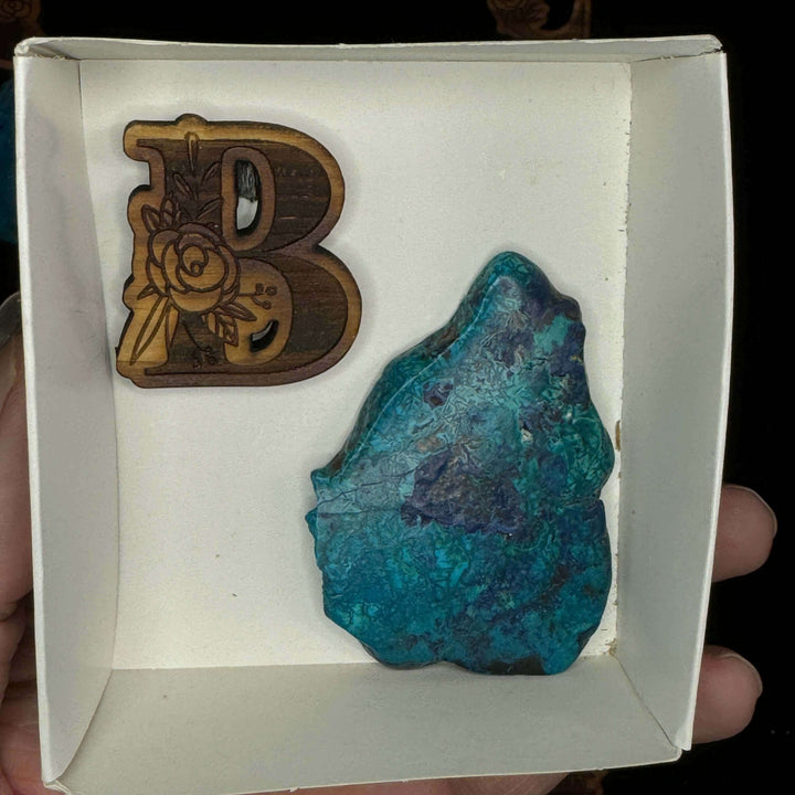 Shattuckite w/ Chrysocolla Slice - Tumbled and Stabilized - Mexico