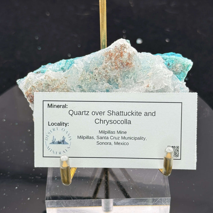 Quartz w/ Chrysocolla and Shattuckite - Milpillas, Mexico