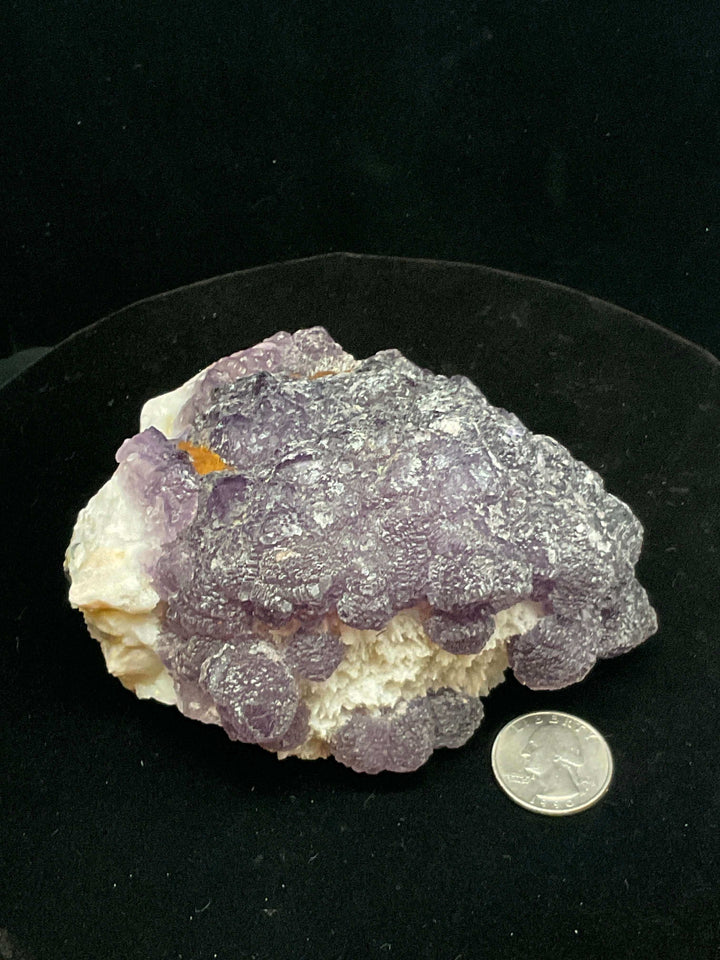 Purple Fluorite on Quartz - La Lupita, Mexico