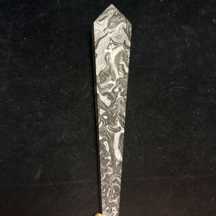Shell Jasper Wand Carving