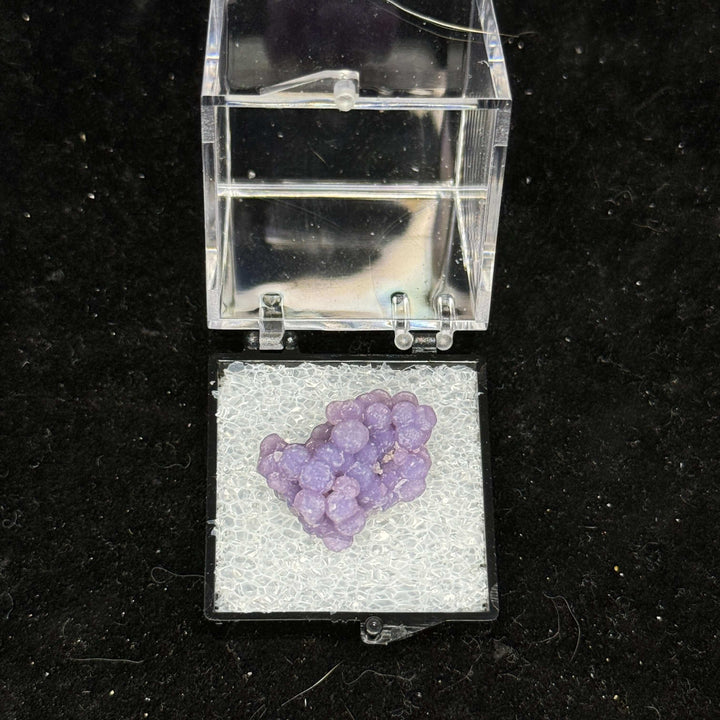 Amethystine Spherical Quartz ‘Grape Agate’ thumbnail in Perky box - Indonesia