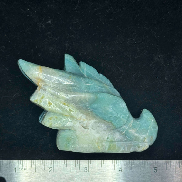 Caribbean Calcite Polished Dragon Head Carving