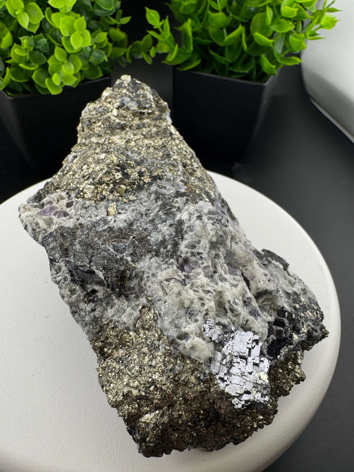 Sphalerite Pyrite Calcite Specimen - San Antonio Mine, Mexico