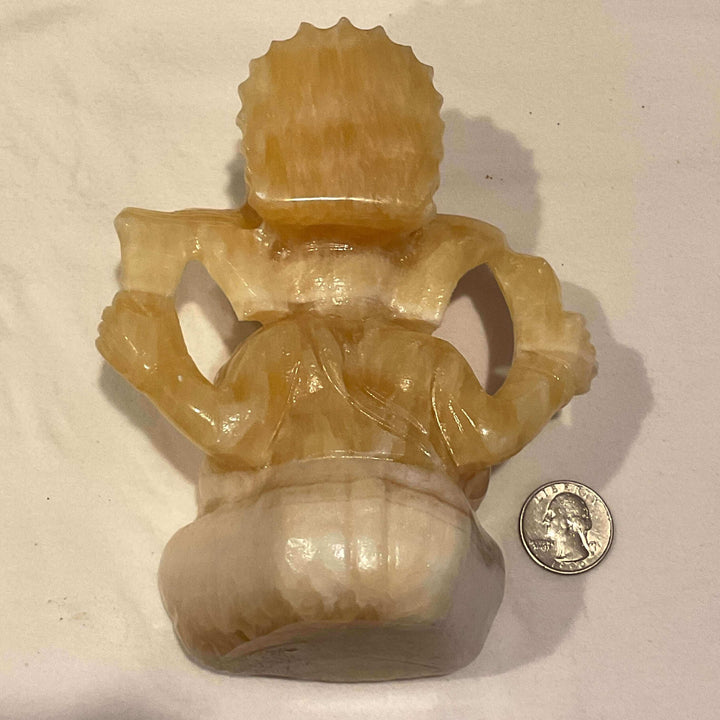 Orange Calcite Ganesh Carving/Figurine