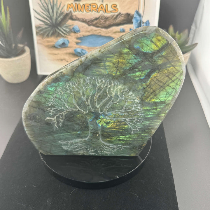 Labradorite Free Form w/ Tree of Life Carving