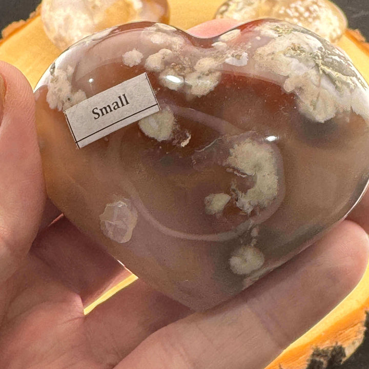 Flower Agate Heart Carving