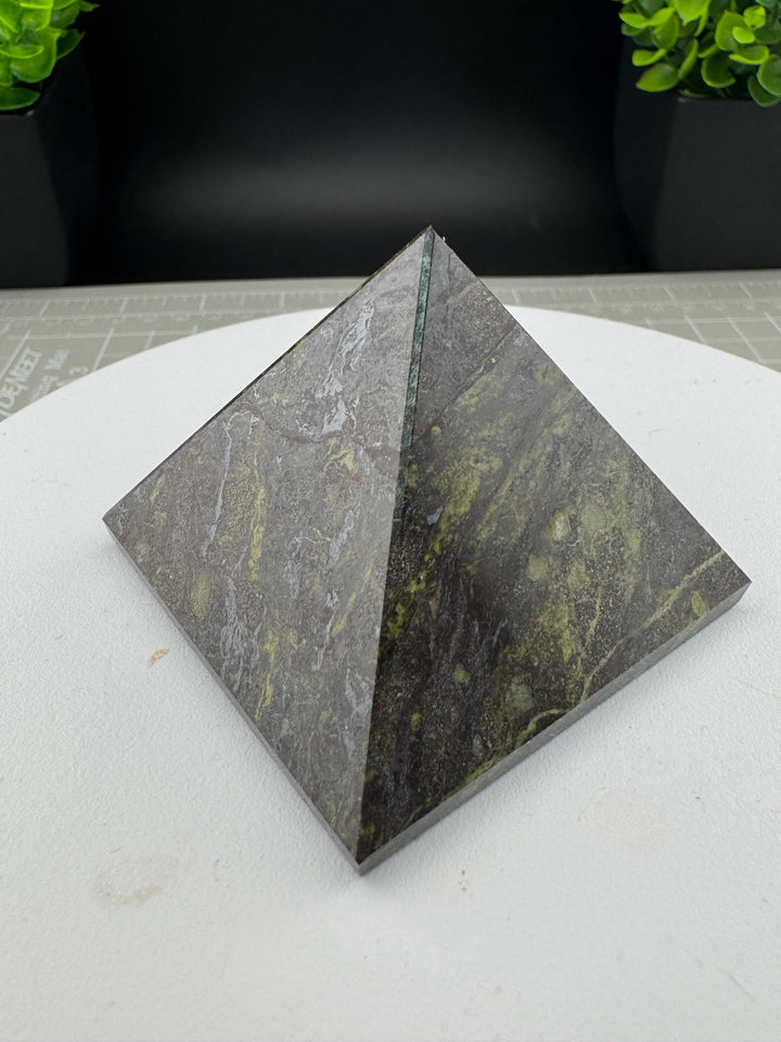 Dragon’s Blood Jasper Pyramid Carving - Polished