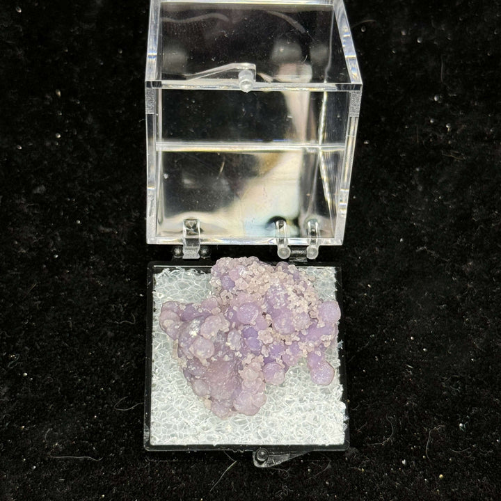 Amethystine Spherical Quartz ‘Grape Agate’ thumbnail in Perky box - Indonesia