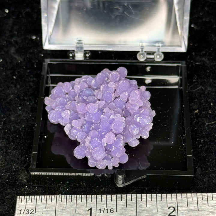 Amethystine Spherical Quartz ‘Grape Agate’ thumbnail in Large Perky box - Indonesia
