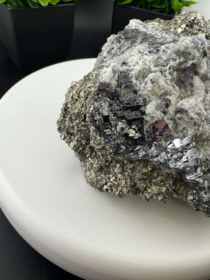 Sphalerite Pyrite Calcite Specimen - San Antonio Mine, Mexico