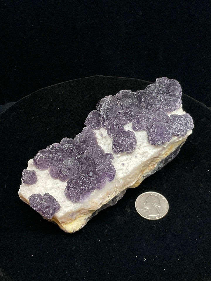 Purple Fluorite on Quartz - La Lupita, Mexico