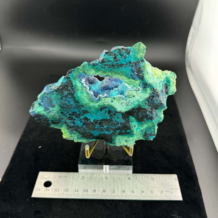 Shattuckite w/ Chrysocolla Malachite and Quartz - Mexico