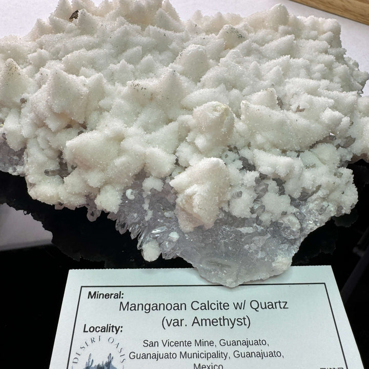 Manganoan Calcite Specimen w/Quartz (var. Amethyst) - Mexico