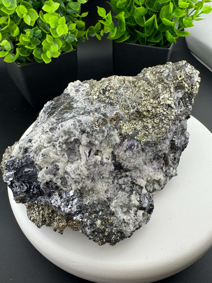 Sphalerite Pyrite Calcite Specimen - San Antonio Mine, Mexico
