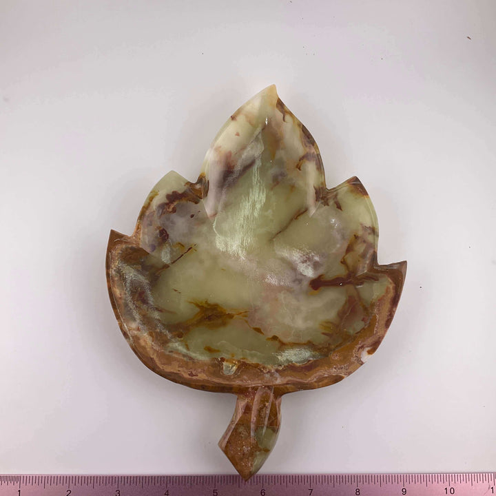 Banded Calcite / Green Onyx Leaf Plates