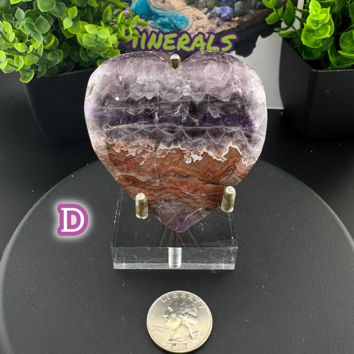 Amethyst Agate Heart Carving