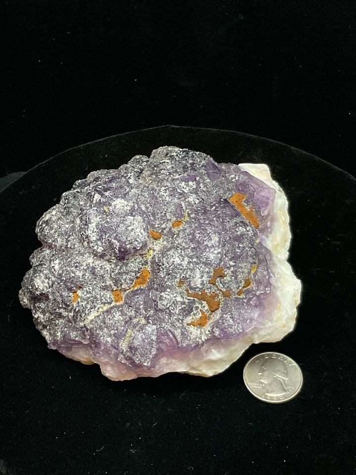 Purple Fluorite on Quartz - La Lupita, Mexico