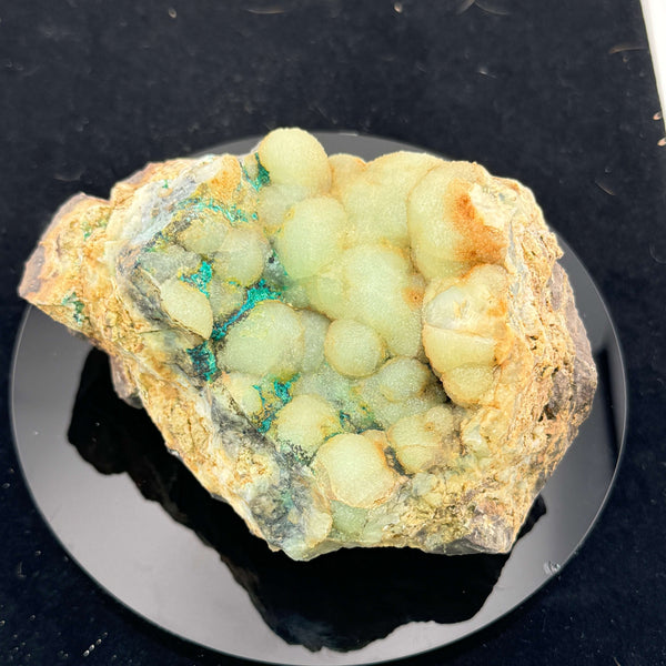 Prehnite Specimen w/ Dioptase - Namibia