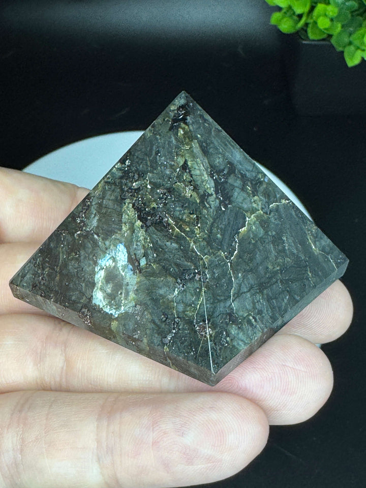 Larvakite Pyramid Carving - Polished