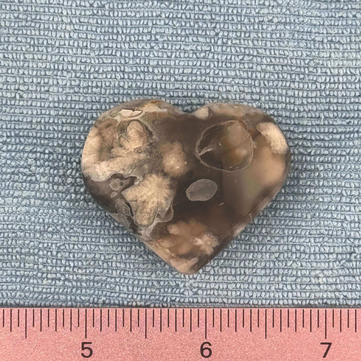 Flower Agate Heart Carvings