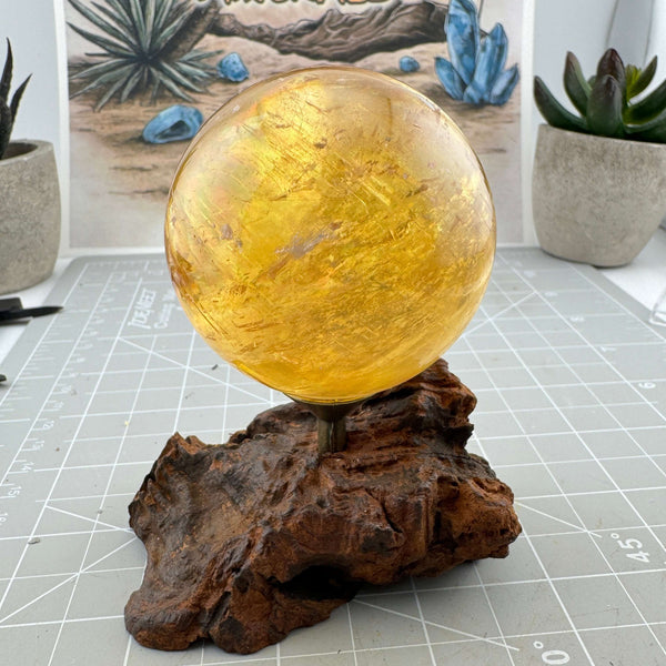 Honey Calcite Sphere - 54mm