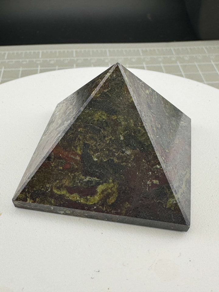 Dragon’s Blood Jasper Pyramid Carving - Polished