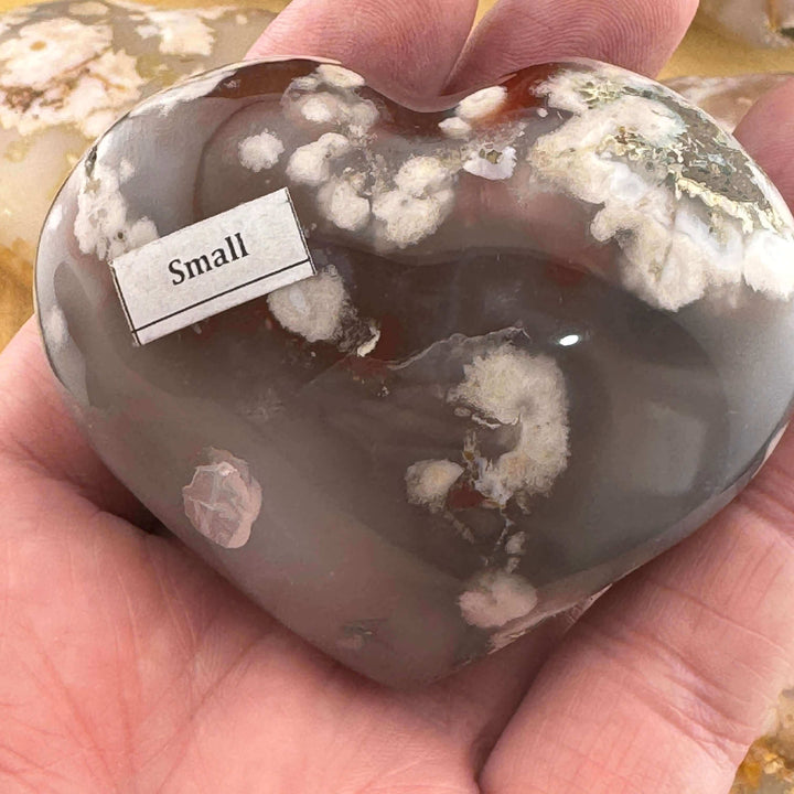 Flower Agate Heart Carving