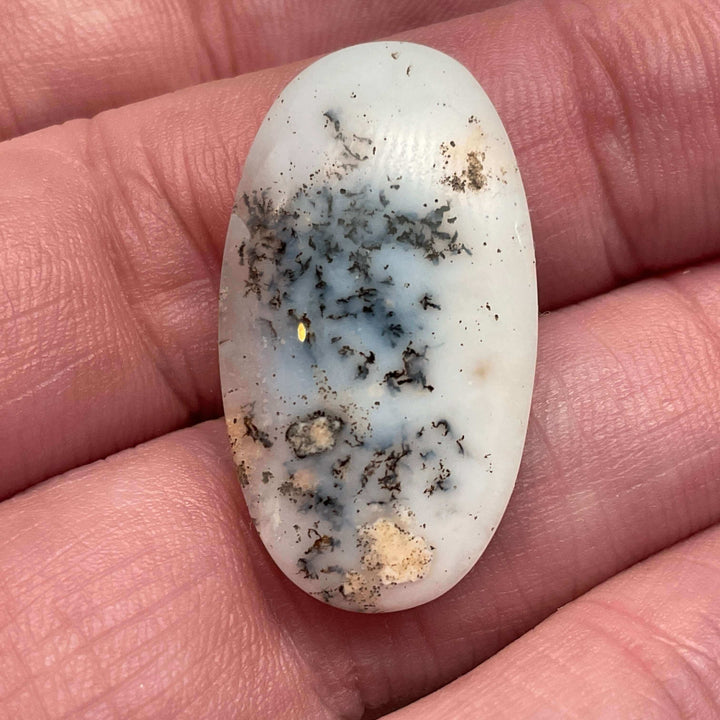 White Dendritic Opal Cabochons