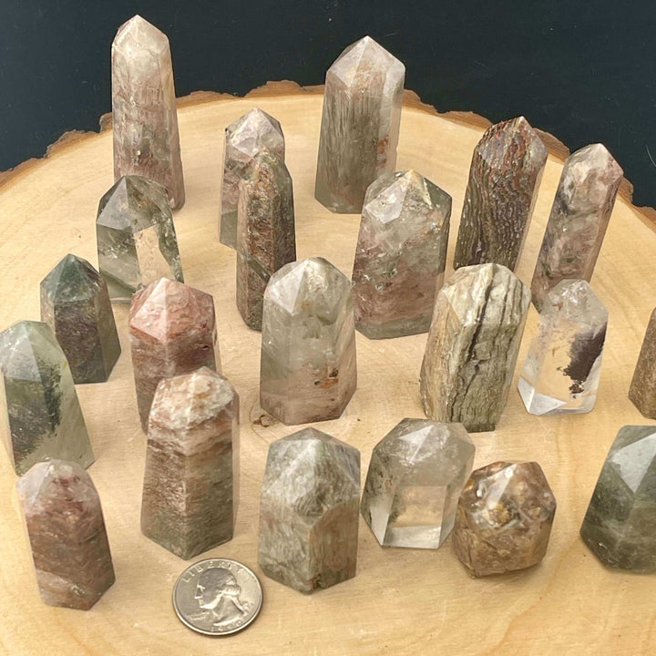 1000 Layer Garden Quartz (Lodolite) Point - 3 Pack