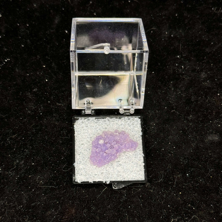 Amethystine Spherical Quartz ‘Grape Agate’ thumbnail in Perky box - Indonesia