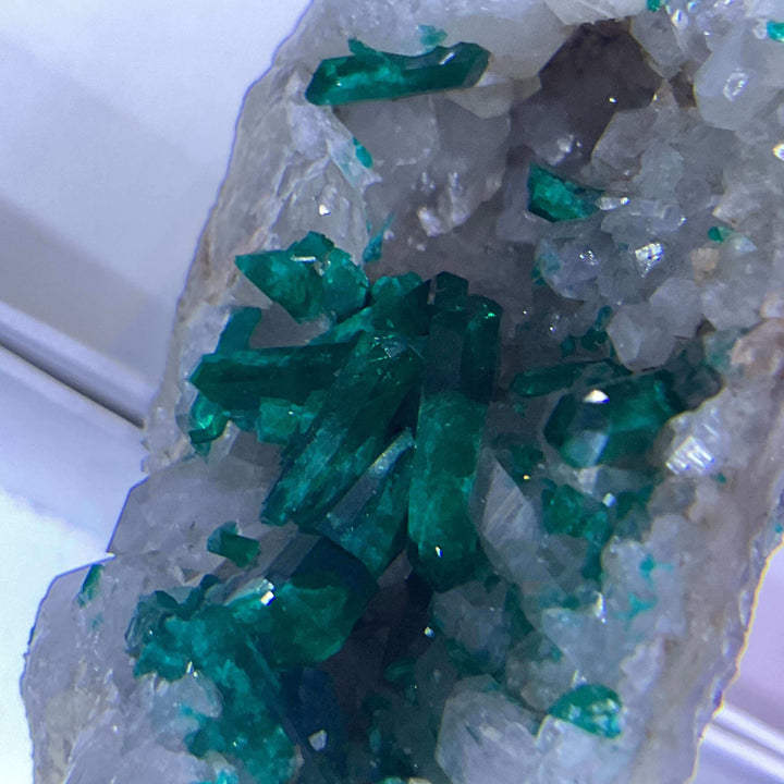 Dioptase on Quartz Specimen - Namibia