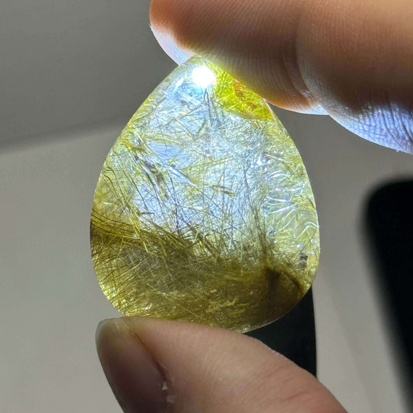 Golden Rutile Pendant Teardrop - Not Drilled