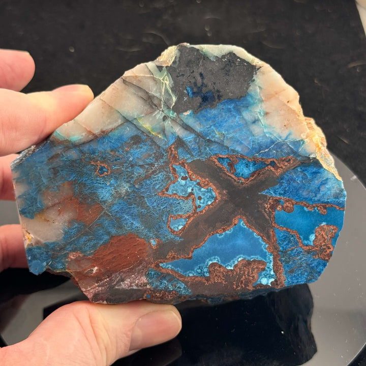 Shattuckite and Quartz - Dual Side Polished Freeform - Namibia