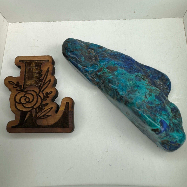 Shattuckite w/ Chrysocolla Slice - Tumbled and Stabilized - Mexico