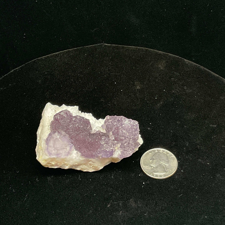 Purple Fluorite on Quartz - La Lupita, Mexico