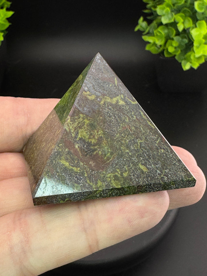 Dragon’s Blood Jasper Pyramid Carving - Polished